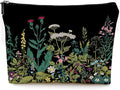 Givotin Small Makeup Bag for Purse Cute Canvas Waterproof Cosmetic Bags for Women Zipper Travel Toiletry Pouch-Wildflowers Makeup Bags