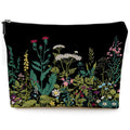 Givotin Small Makeup Bag for Purse Cute Canvas Waterproof Cosmetic Bags for Women Zipper Travel Toiletry Pouch-Wildflowers Makeup Bags