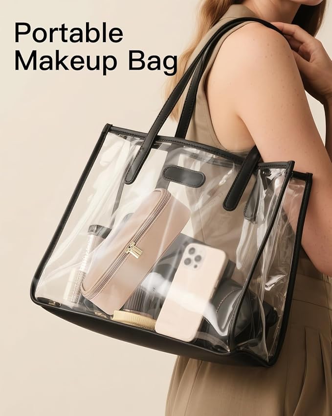 VLANDO Travel Makeup Bag with Separate Brush Storage,Toffee
