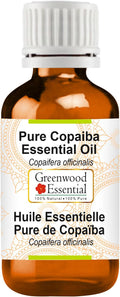 Greenwood Essential Pure Copaiba Essential Oil (Copaifera officinalis Steam Distilled 100ml (3.38 oz)