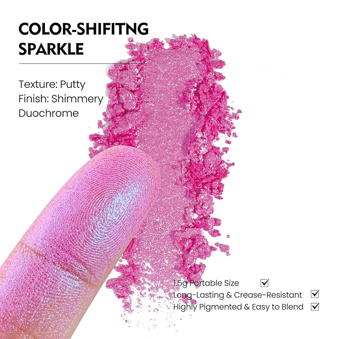 Fillwie Duochrome Chameleon Eyeshadow, Lilac With Pink & Blue Shift
