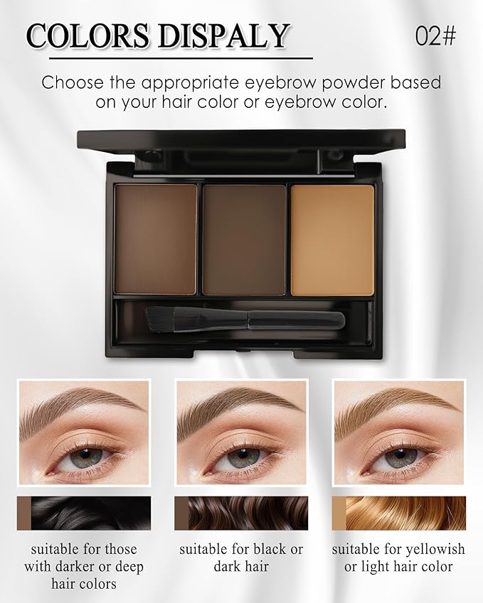 Eyebrow Powder Kit, Eye brow Tinting Filler Powder with Razor for Women-02