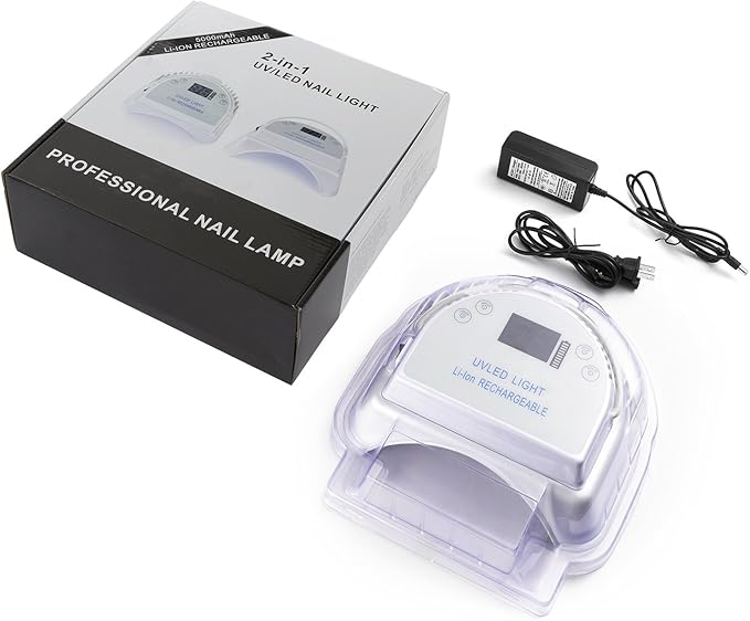 MINI LOP 64W Rechargeable Pro LED Gel Nail UV Light UV LED Nail Lamp Cordless Led Light for Nails(White)