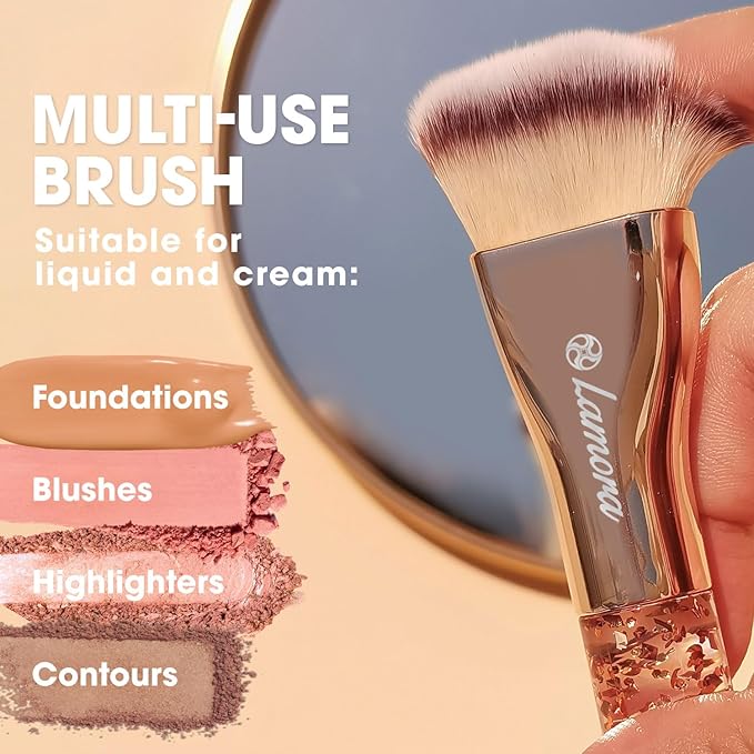 Lamora Heart Foundation Brush - Blending Liquid Cream Mineral Face Brush