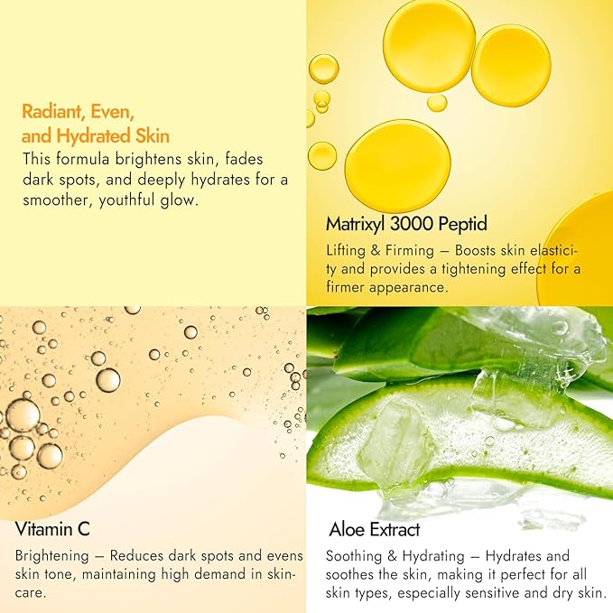 Epielle Complex Vitamin C 10% + Peptides Serum 3 fl.oz, Glowing and Firming Formula for Uneven Tone & Enlarged Pores, Anti-Aging for Face, Korean Skin Care