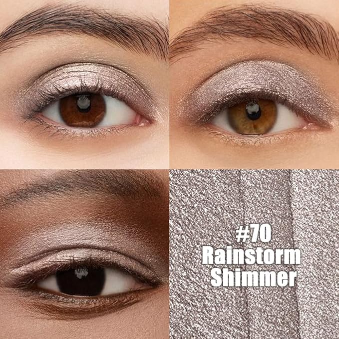 IATMOMOD Silver Grey Shimmer Cream Eye Shadow Stick Makeup for Women, Shimmer Eyeliner Pencil Eyeshadow Brightener Stick for Eyes, Waterproof Eyeshadow Applicator Blendable sombras para ojos 70#