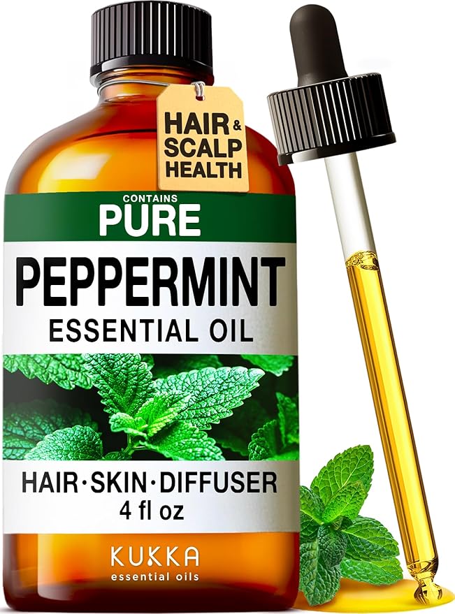 100% Pure Peppermint Oil - 4 Fl Oz Peppermint Essential Oil for Hair, Skin, Diffuser, Aromatherapy & DIY Soap Making Scent