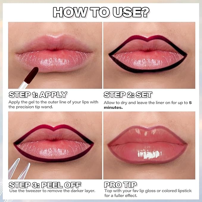 Aseawave 3Pcs Peel Off Lip Liner Lipstick Makeup, Chestnut Nude Brown Peel Off Lipgloss for Women Magic Lipstick 24 Hours Original Lip Liner Makeup Stain (#C, 1 Count (Pack of 3))