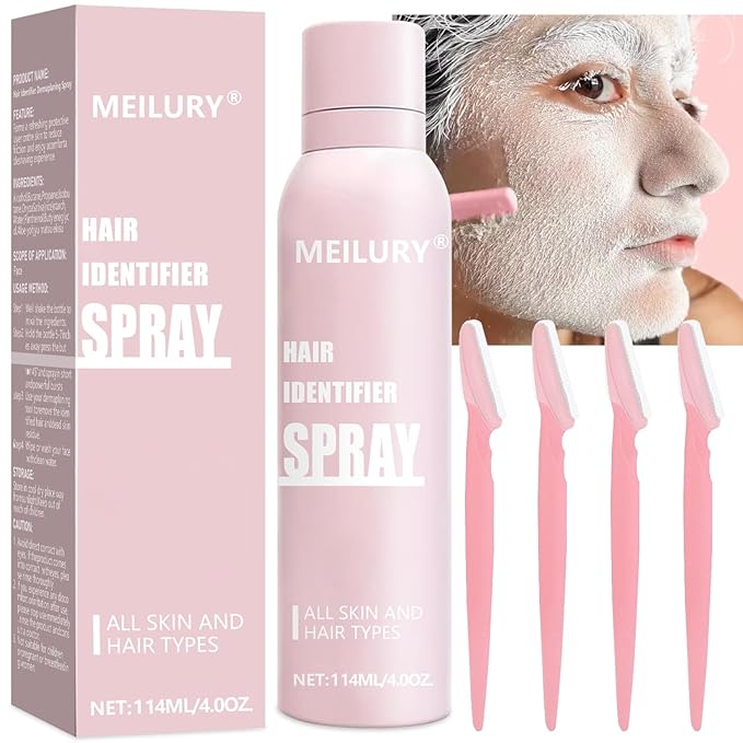 Hair Identifier Spray for Face Shaving,Moisturizing and Skin Care Dermaplaner Spray, Glow Reveal Face Spray for Face Dermaplaning, Peach Fuzz Remover for Women Face (1PC)