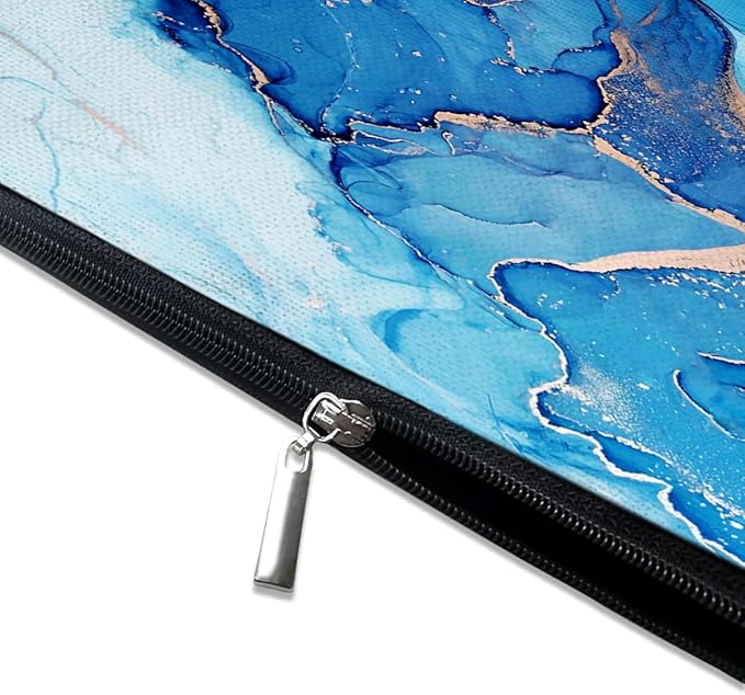 Givotin Small Makeup Bag for Purse Cute Canvas Waterproof Cosmetic Bags for Women Zipper Travel Toiletry Pouch-Blue Marble Makeup Bags