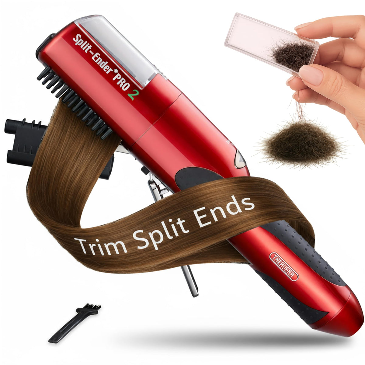 Split-Ender PRO - Original Professional Beauty Tool - Cordless Split End Hair Trimmer for Damaged, Dry, Brittle, Frizzy, Curly or Straight Hair (Black, Professional Kit)