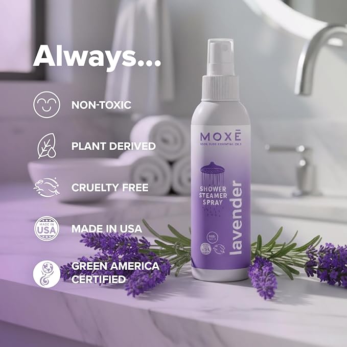 MOXĒ Lavender Shower Steamer for Relaxation & Tension Relief, 4oz, 2 Pack