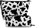 xiaotcq Cow Print Makeup Bag Cosmetic Bag for Women,1Pcs Large Capacity Makeup Bags and 1Pcs Pencil Case Makeup Brushes Storage Bag Travel Toiletry Bag Organizer