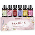 Floral Essential Oils Set - 6 Premium Fragrance Oil for Diffusers, Candle Making, Humidifier - Pink Peony, Wild Rose, Lavender, Sunflower Sandalwood, Bewitched Orchid, White Lily Aromatherapy Oil