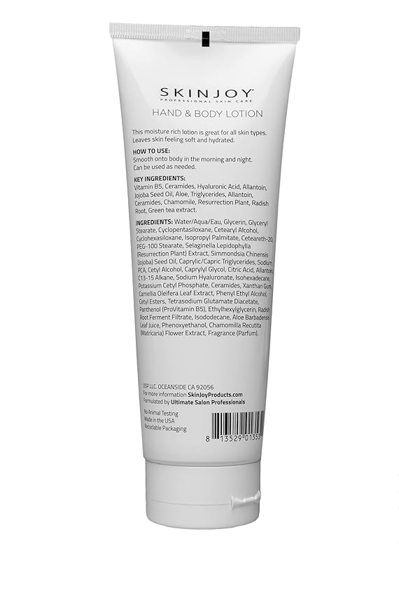 Skinjoy Hand and Body Lotion for Dry Skin, Hand Lotion, Skin Care, Body Lotion for Women Dry Skin, Body Skin Care Products - 8.5 fl Oz. / 251 ml