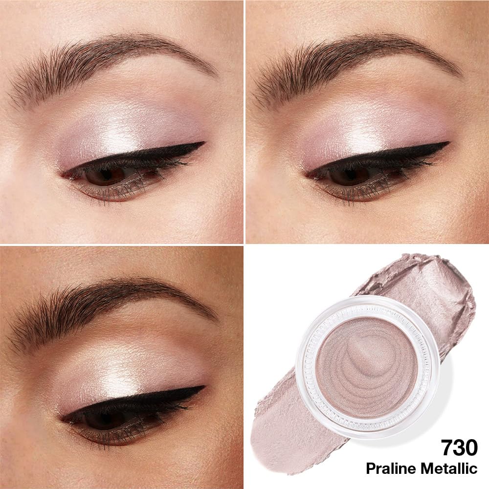 FeiCuiYun Cream Glitter Light Champagne Shimmer Metallic Eyeshadow Palette Makeup For Mature Women, Mini Instant Holographic Eyeshadow, Sombras Crema Para Ojos, Talc, Paraben & Cruelty Free, 730