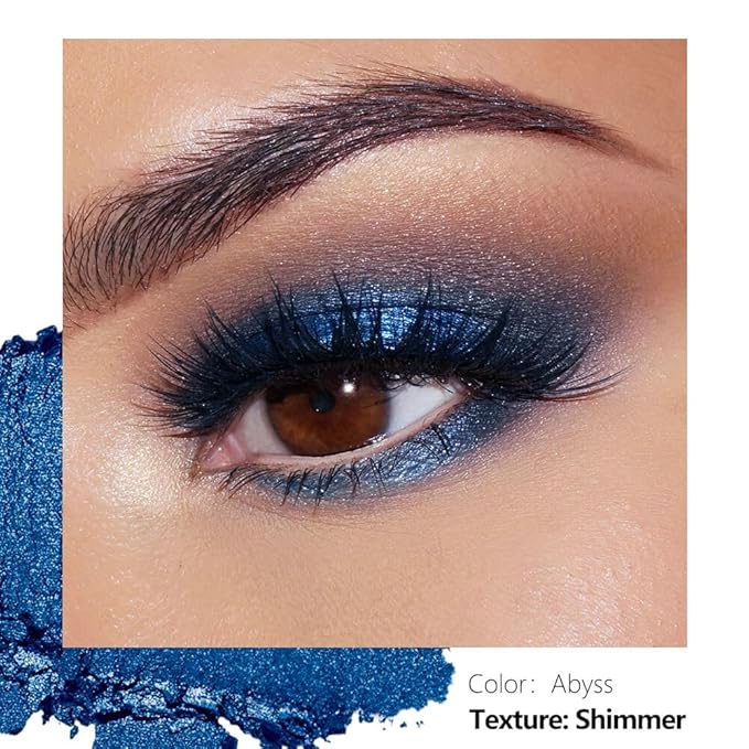 Fillwie Blue Single Eyeshadow Shimmer, Refill Fits Magnetic Palette (Abyss)