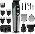 RUIBO Beard Trimmer for Men, 5-in-1 Cordless Hair Clipper Kit with Foil Razor, Waterproof Body, Nose & Ear Groomer, Precision Trimming for Beard, Hair & Body Care