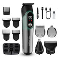 RUIBO Beard Trimmer for Men, 5-in-1 Cordless Hair Clipper Kit with Foil Razor, Waterproof Body, Nose & Ear Groomer, Precision Trimming for Beard, Hair & Body Care