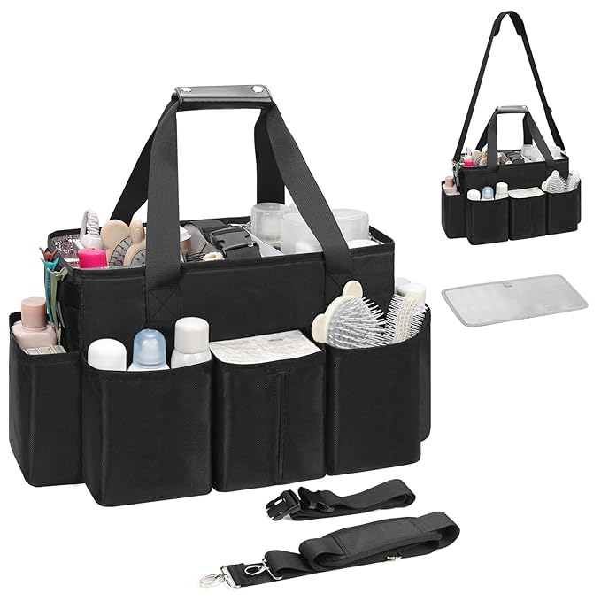 onemoky Hairstylist Traveling Bag, Extra Large Hair Tools Travel Bag, Hair Tool Organizer with Adjustable Dividers and Multi Pockets, Professional Makeup Artist Bag, Hairstylist Must Have