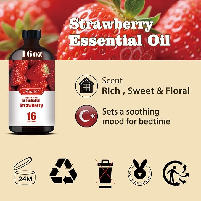 MLYNKL Strawberry Essential Oil,Strawberry Oil for Massage Home,16 fl oz