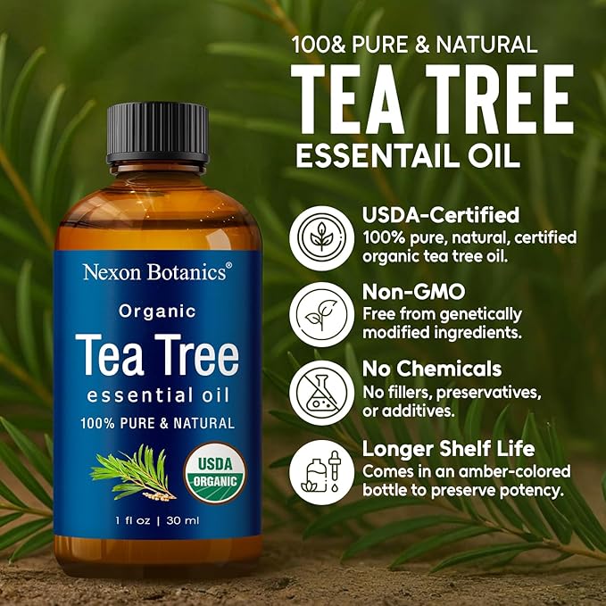 Organic Tea Tree Essential Oil 30 ml - 100% Pure & Natural - Hexane Free
