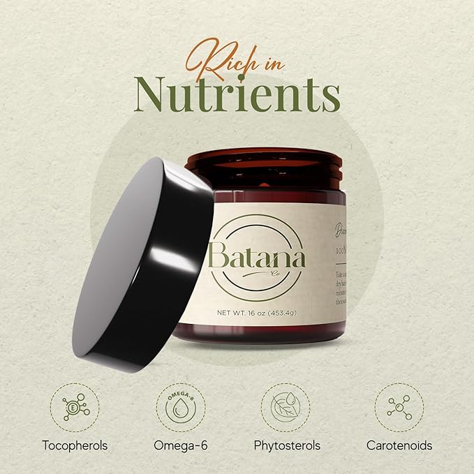 BatanaCo Real Batana Oil for Hair Growth - 100% Pure & Natural, 16 FL OZ
