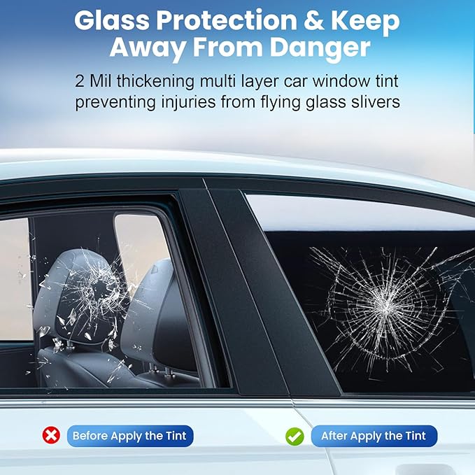 LuxeShade Ceramic Car Window Tint Film, 20% 24IN x 100FT Window Roll for Privacy Sun & Glare Protection UV Heat Blocking, 2 Ply Automotive Window Tint for Car, Home