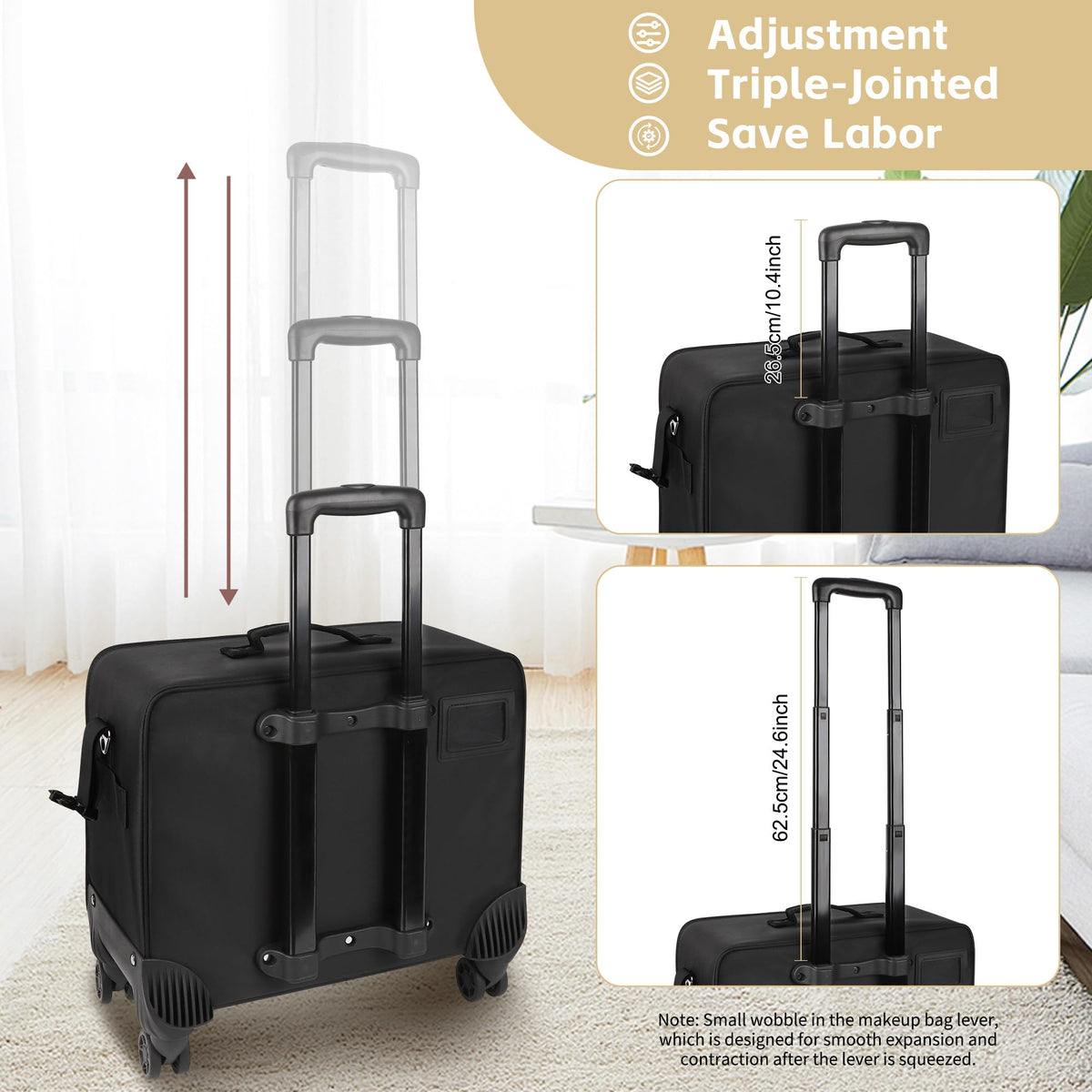 TANTO Rolling Makeup Train Case, Pro Cosmetology Case on Wheels 4 in 1