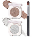 QIUFSSE Champagne Pearl and Metallic Silver Single Eyeshadow (10 + 12)