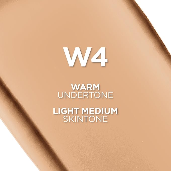 L'Oreal Paris True Match Super-Blendable Foundation, Medium Coverage Liquid Foundation Makeup, W4, Light Medium, 1 Fl Oz
