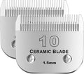 colorski 10# Detachable Pet Dog Grooming Clipper Ceramic Blade,Compatible with Andis Size 10 Cut Length 1/16"(1.5mm),Compatible with andis/wahl/Oster Dog Clippers 2PCS