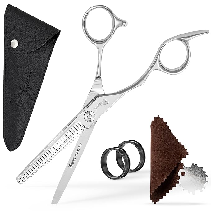 Fagaci Left Handed Thinning Shears 6" 440C Thinning Scissors