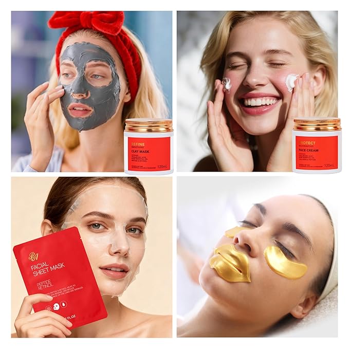 Gifts for Women, Red Rose 32 Pcs Face Skin Care Gifts Set, Birthday Gift for Women, Bath and Body Gifts Basket Set, Spa Set & Self-Care Basket, Thinking of You Gift, Christmas, Anniversary, Wife