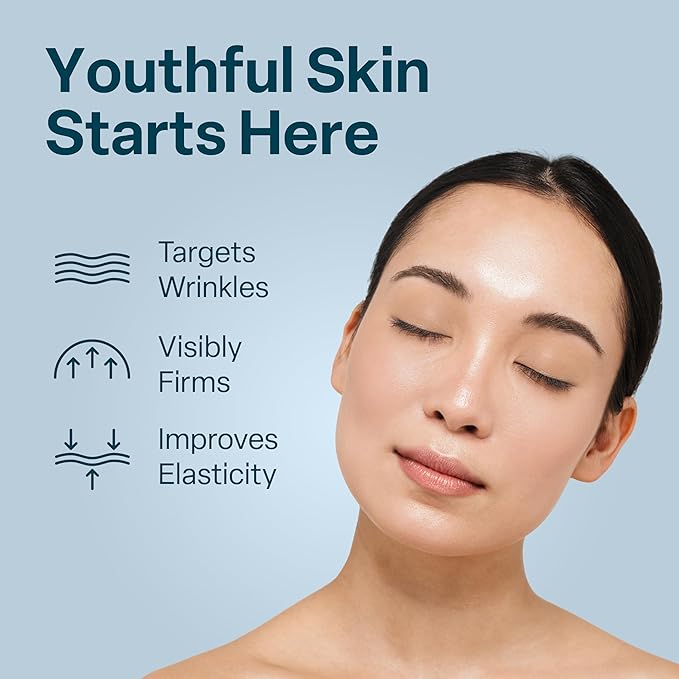 QRxLabs Peptide Complex Face Serum - Firming Collagen Peptide Serum - Antiaging Skincare Gel with Hydrating Hyaluronic Acid with Chamomile Extract - Unscented Gel, 1 Fl Oz