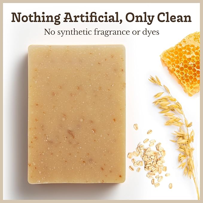 Southern Natural Oatmeal Soap Bar, 3 Pack, Unscented Goat Milk Soap Bars