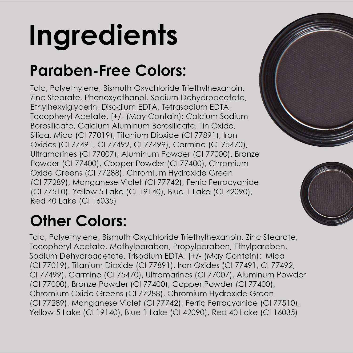 Vera Moore Eyeshadow, Highly Pigmented Eyeshades and Textures, Provide Bold and Lasting Looks, Suitable for Any Event, Easily Blendable Eye Makeup in Multiple Shades. (Noir)