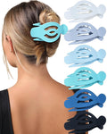 AWAYTR 6 Pack Large Flat Hair Clips for Women, 5 Inch Non-Slip Claw Clips