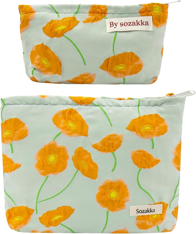 getgto 2 Pcs Makeup Bags, Large Cosmetic Bag Travel Toiletry Bag