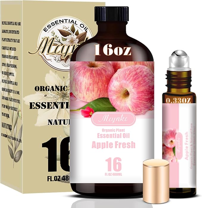 MLYNKL Apple Essential Oil,for Diffuser,Humidifier,16oz+Roll-On 0.33oz