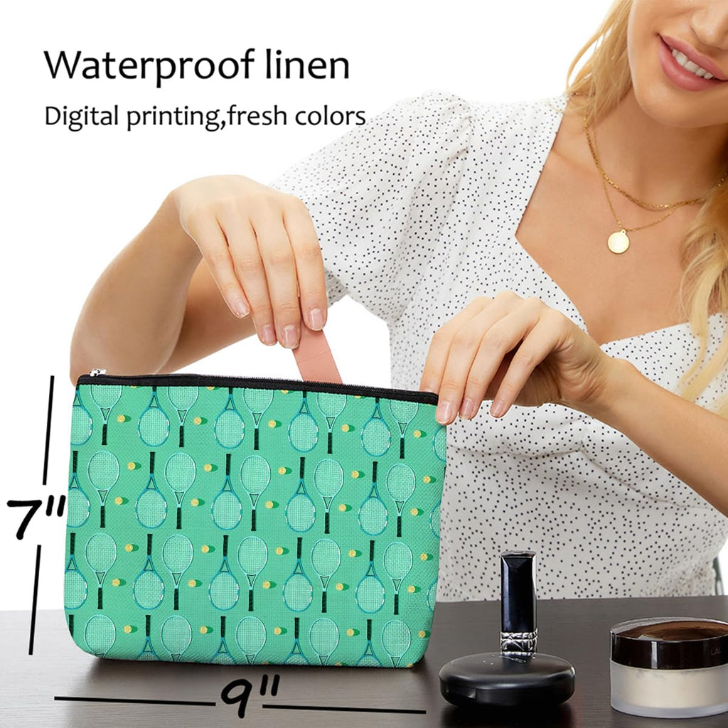 Inspirational Tennis Makeup Bag Accessories Cosmetic Bag Green