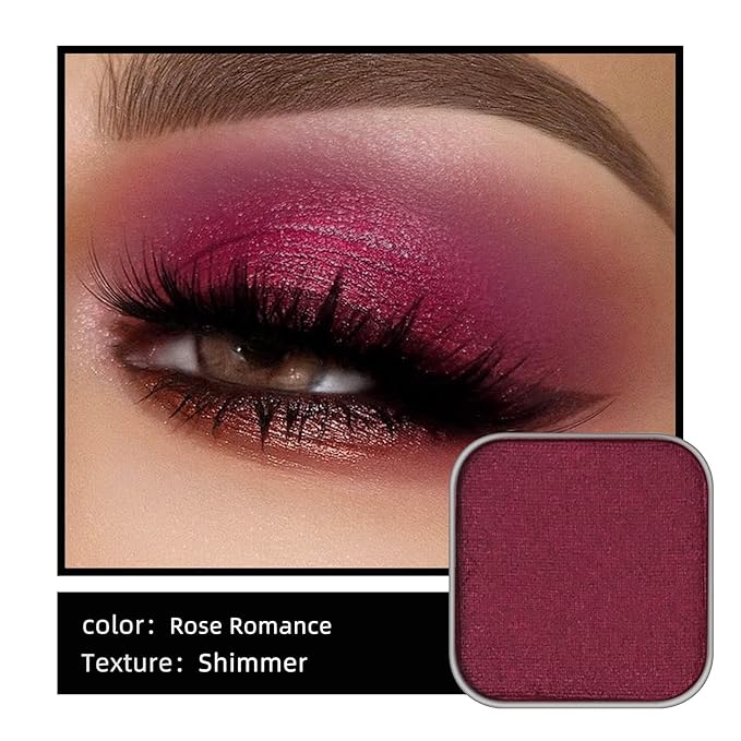 Fillwie Plum Wine (Deep Rose) Shimmer Eyeshadow Single Refill, Rose Romance