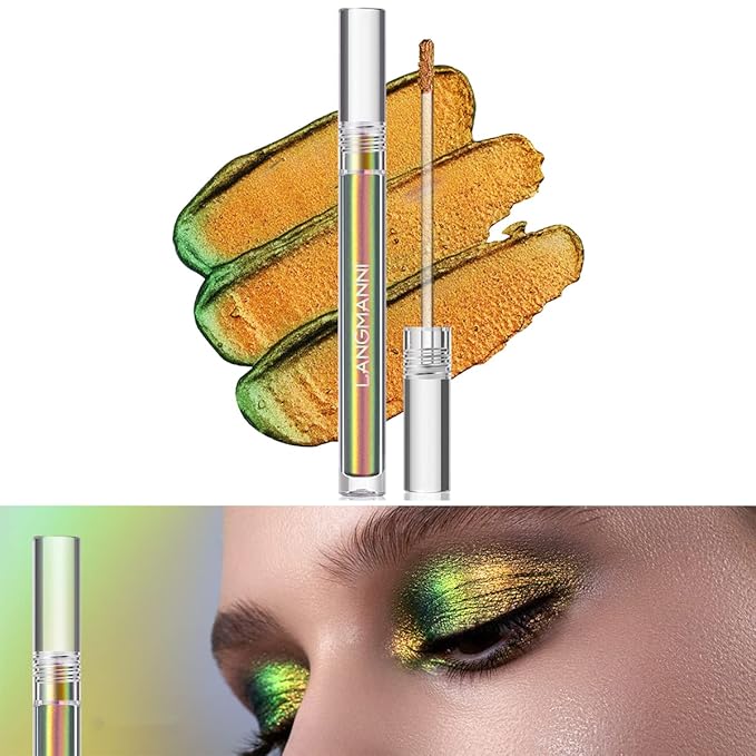 Jolilab 2Pcs Liquid Chameleon Eyeshadow Set, Holographic Multichrome Makeup