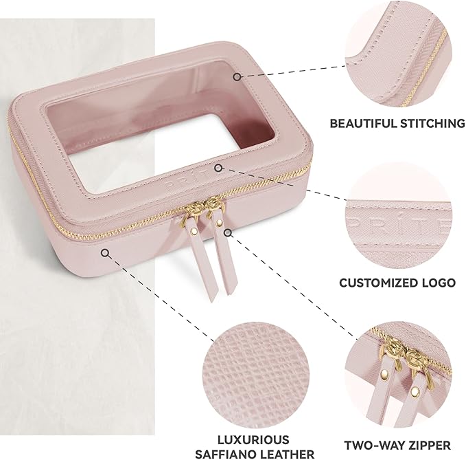 Prite Clear Makeup Bag Travel Cosmetic Organizer Toiletry Case for Women