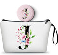 SEAMOON A-Z Personalized Makeup Bag with Mirror, Birthday Gifts for Women Friend Sister Teacher Coworkers, Bride Bridesmaid Travel Cosmetic Bag, Mothers Day Christmas Graduation J