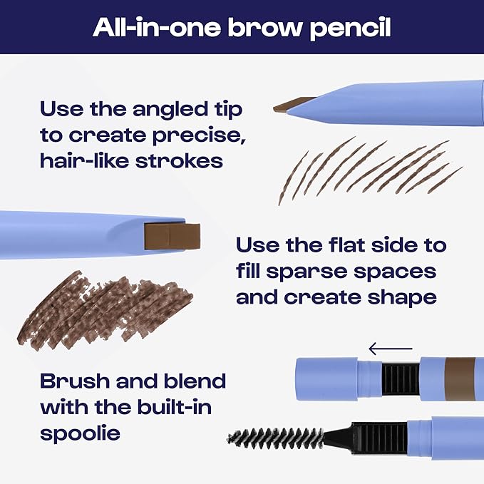 Alleyoop Eyebrow Pencil Swift Brow with Sharpener, Matte Finish, Dark Brown