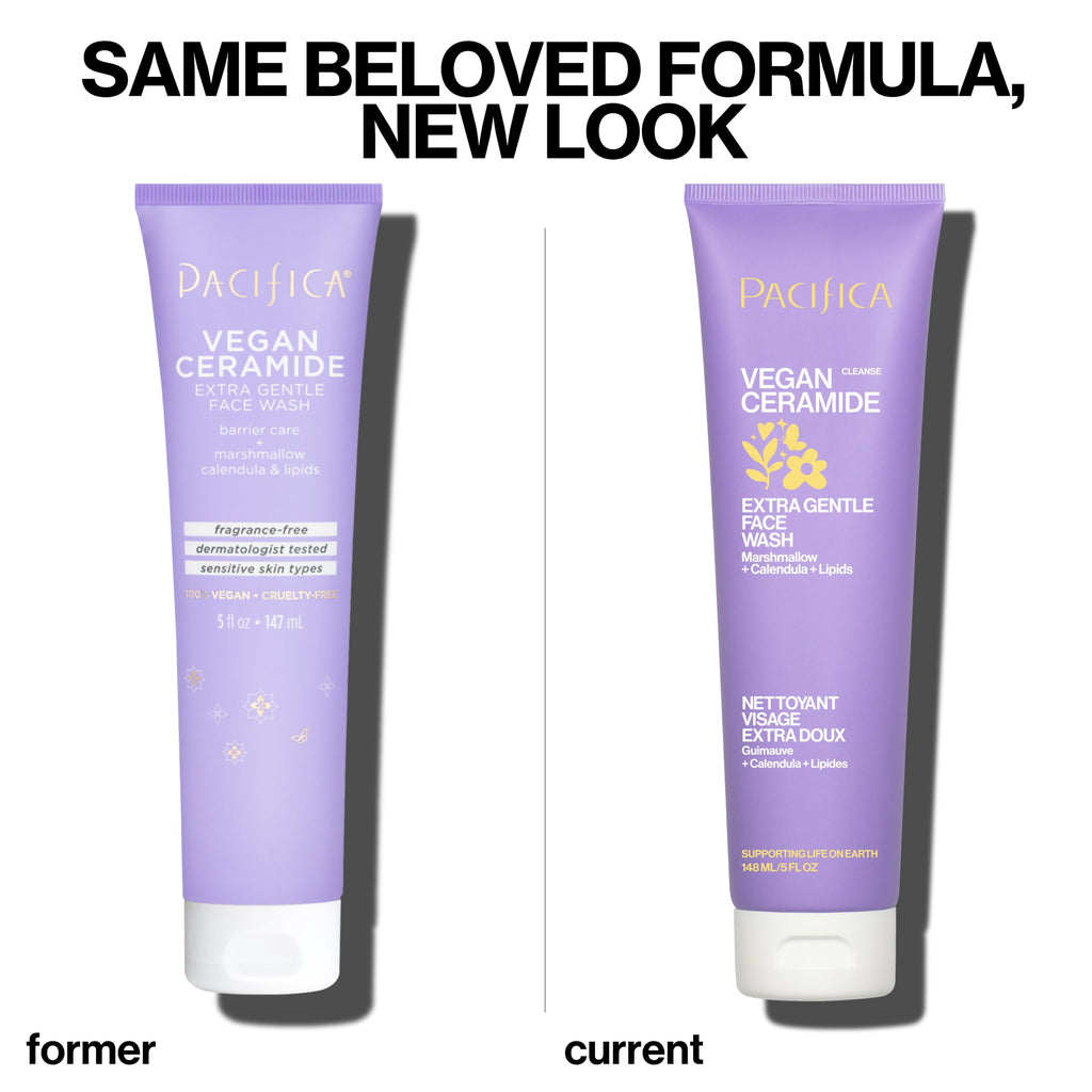Pacifica Face Wash for Sensitive Skin Facial Cleanser Vegan Ceramide Barrier Repair Extra Gentle for Daily Fragrance Free for Sensitive Skin, Clean Beauty, Vegan & Cruelty-Free Dermatologist Tested
