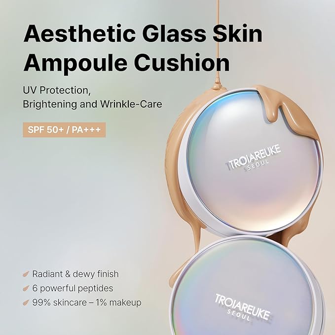 TROIAREUKE Seoul Bridal Cushion Foundation(22,Yellow Beige), Korean Cushion