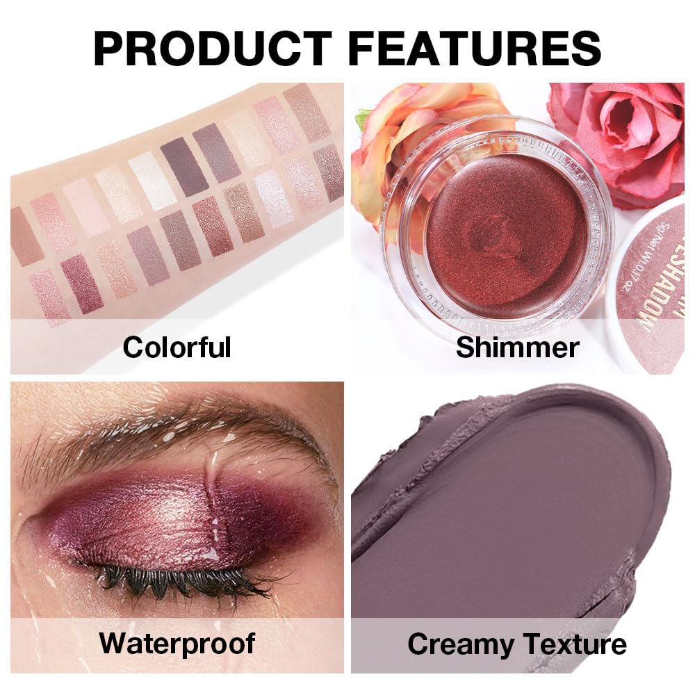 CAKAILA Single Cream Eye Shadow,Chocolate Nude Matte Natural Monochrome Eyeshadow Palette,Waterproof,Long Lasting Naturing-Looking,Vegan & Cruelty-Free,720