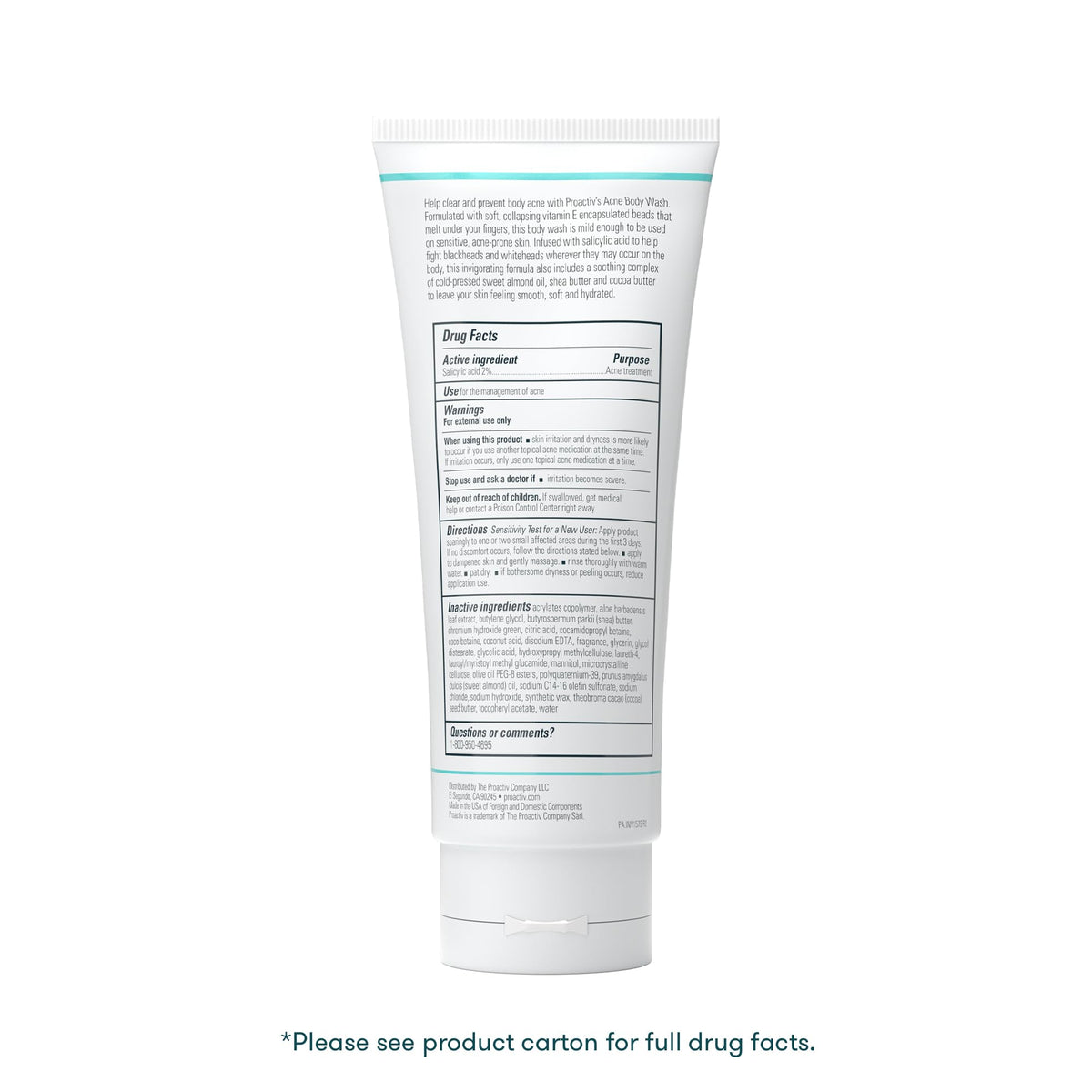 Proactiv Acne Body Wash, Gentle Body Cleanser, Unclogs Pores and Clears Body Blemishes, Salicylic Acid & Glycolic Acid Formula, Soothing Complex of Shea Butter, Vitamin E & Aloe Vera Extract, 9 Fl Oz